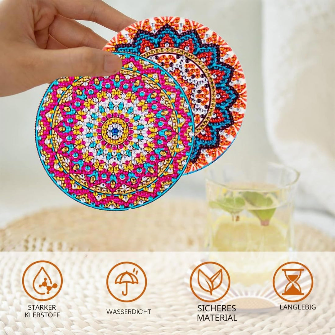 Diamond Painting Kinder Basteln Mandala, Bastelset Diamond Painting Untersetzer, Untersetzer Bastels