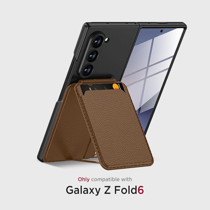 Miimall Kompatibel mit Samsung Galaxy Z Fold 6 Hülle mit Displayschutz, Magnetische Kartenhalter Wal