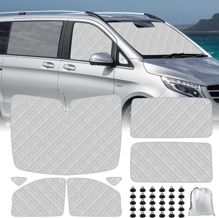 Thermomatte Fahrerhaus Innen Kompatibel mit 2014-2022 Mercedes-Benz VITO III W447/Viano, 7PCS Faltba