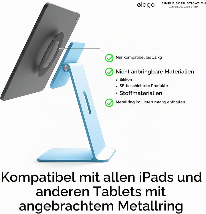 elago Premium Magnetischer Ständer Kompatibel mit iPad Pro 12.9 Zoll [5., 4. Gen], iPad Pro 11 Zoll