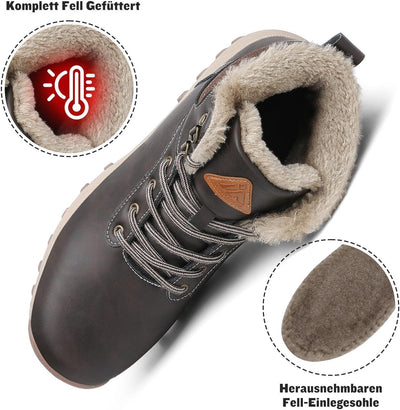 Mishansha Warme Gefüttert Winterschuhe Herren Damen Wasserabweisend Winterstiefel Wanderschuhe Gr.36
