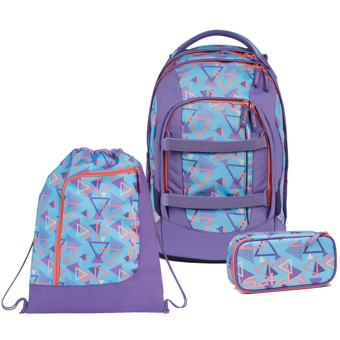 satch Pack Schulrucksack Set 3tlg. inkl. Schlamperbox und Sportbeutel 80s Dance, 80s Dance
