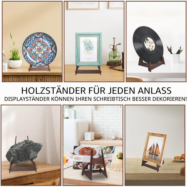 1 Pack 15,5 Zoll Plattenständer für die Anzeige, Holzständer für die Anzeige, Dekorative Bilderrahme