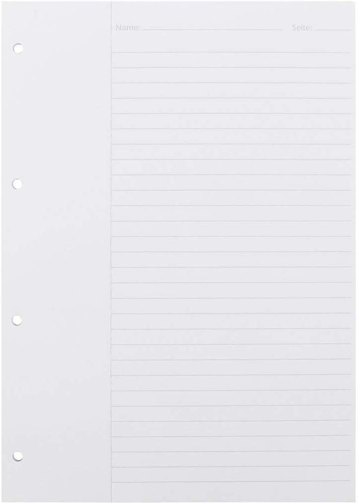 Oxford Schule Klausuren-Block A4, liniert mit Rand, 50 Blatt, orange, 5 Stück Single, Single