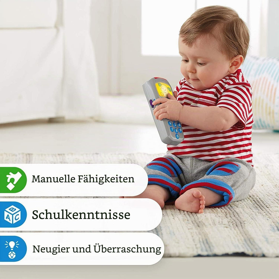 Fisher-Price Lernspass Lernspielzeug für Babys Hündchen-Fernbedienung Spielzeugfernbedienung mit Mus