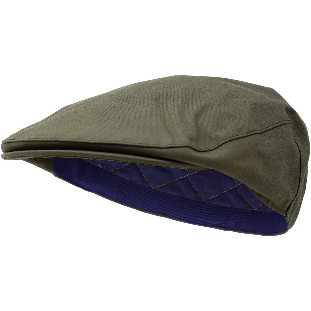 Borges & Scott The Stanley – Wasserdicht – Dry Wax Flat Cap XS Olivgrün, XS Olivgrün
