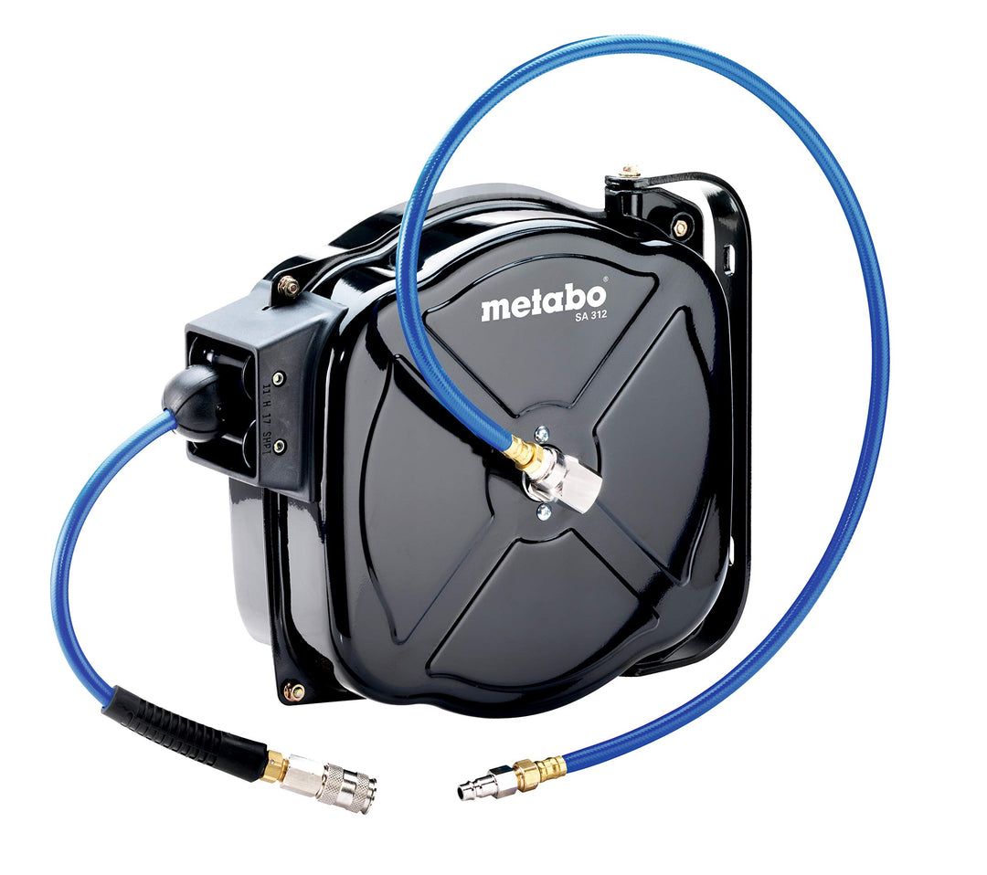 Metabo Schlauchaufroller SA 312 (628824000) – Mit Schnellanschlusskupplung – 12 m PU-Schlauch