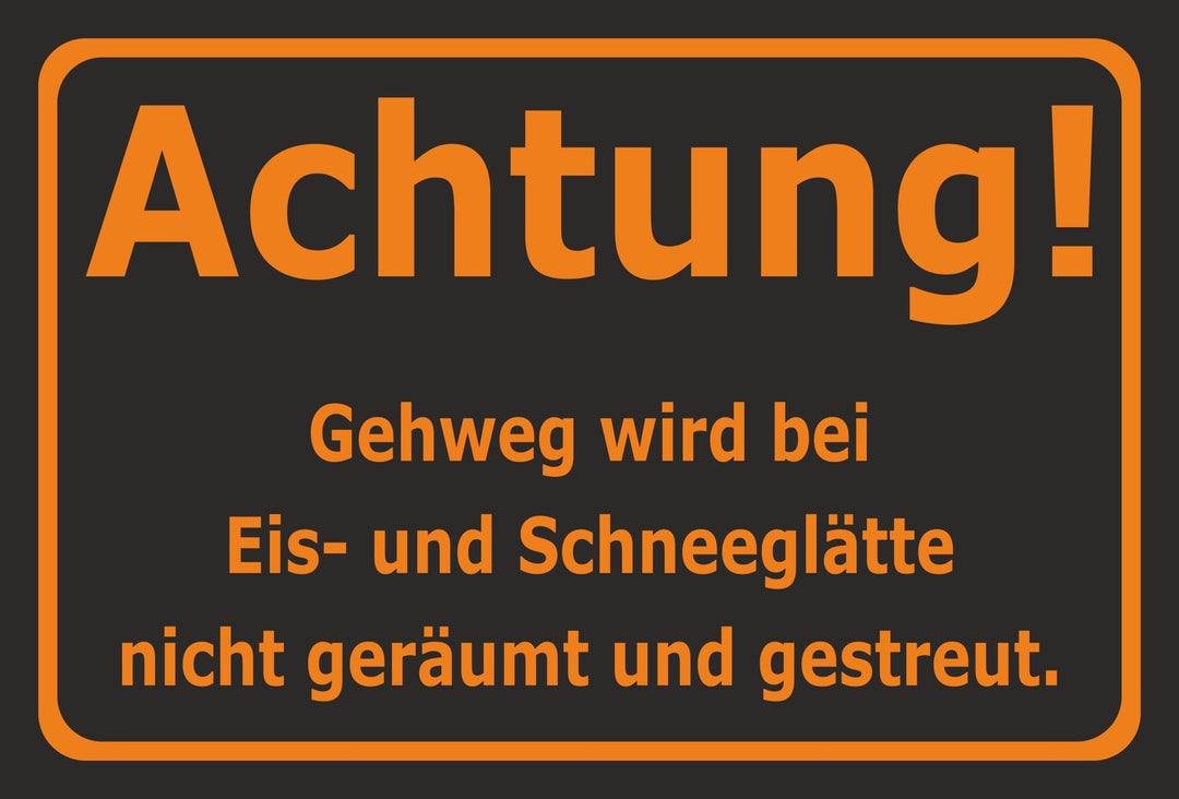 Schild Schnee- und Eisglätte - 60x40cm - Bohrlöcher - 3mm Aluverbund – 20 VAR S00018-033-H 60x40cm –