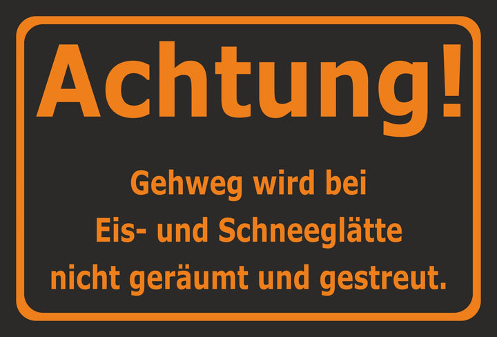 Schild Schnee- und Eisglätte - 60x40cm - Bohrlöcher - 3mm Aluverbund – 20 VAR S00018-033-H 60x40cm –