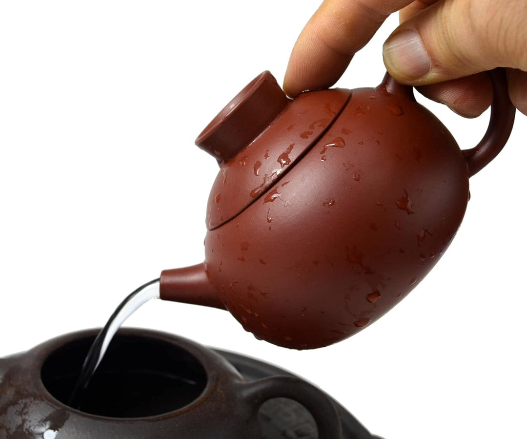 Teekanne Chinesischer Gongfu lila Sand Ton roter Topf Dahongpao Xishi für losen Gongfu-Tee (M Red SQ