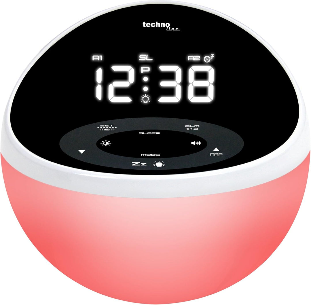Technoline, WT 500 Premium-Radiowecker, weiss-schwarz, 14,5 x 14,5 x 12,5 cm