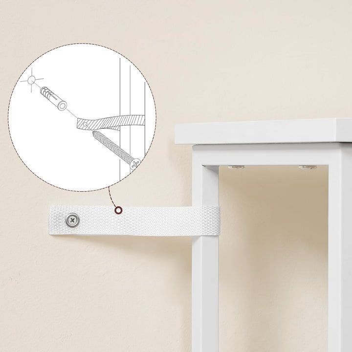 Beistelltisch Schmal, 3 Ablagen Nachttisch, Couchtisch mit Ladestation, Sofatisch, Wohnzimmertisch m