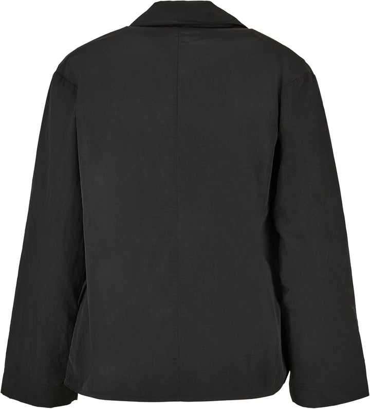 Urban Classics Damen Ladies Oversized Crinkle Nylon Blazer S Schwarz, S Schwarz