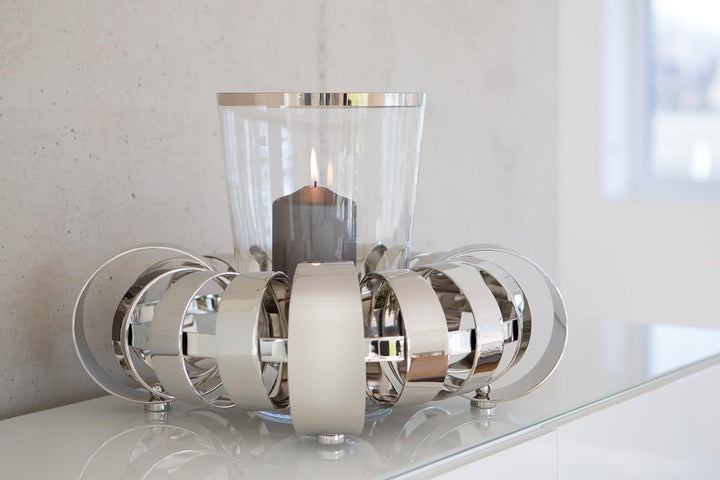 Fink ANELLO Stumpenkerzenleuchter, 4-flammig Aluminium, vernickelt, Eisen silberfarben Grösse: Höhe: