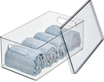 mDesign 4er-Set Kosmetik Organizer – praktische Kosmetikaufbewahrung aus Kunststoff mit abnehmbarem