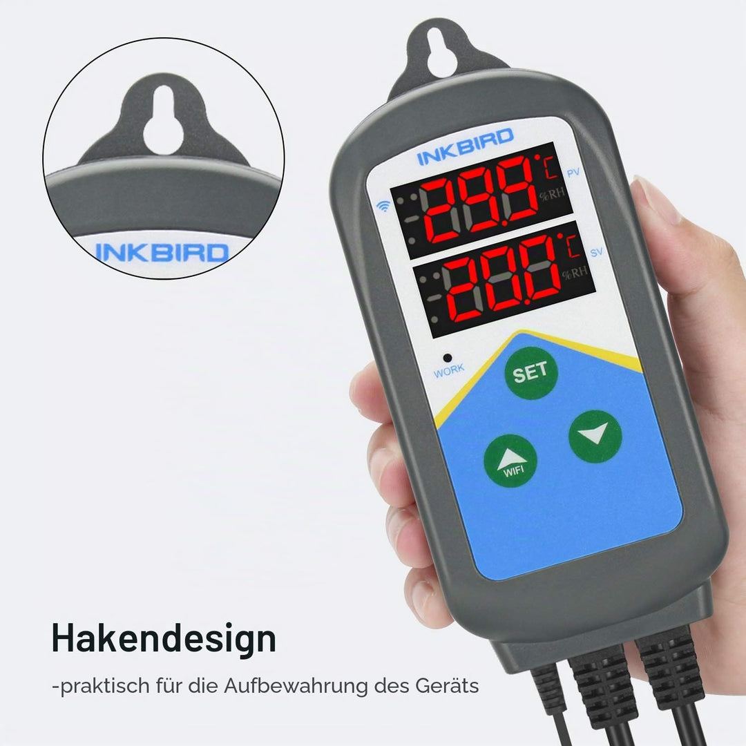 Inkbird WIFI Thermostat,Dualzeitzyklusein Alarmfunktion Zwei Steckdosen(Nur Zum