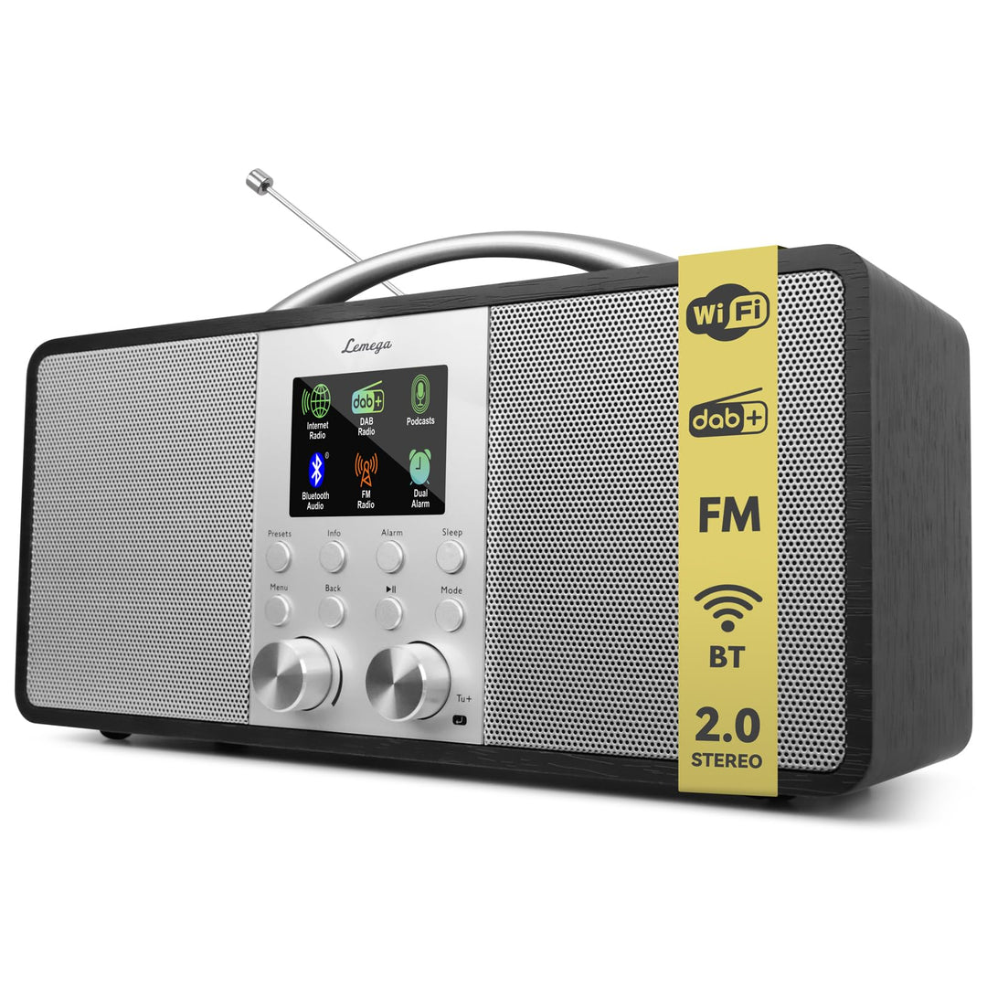 Lemega IR6 Internetradio mit Podcast-Funktion & Bluetooth - DAB/DAB+, UKW Stereo-Radio mit echtem 2.