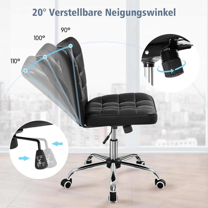 Yaheetech Bürostuhl Schreibtischstuhl Ergonomisch Drehstuhl höhenverstellbar Kosmetikhocker Chefsess