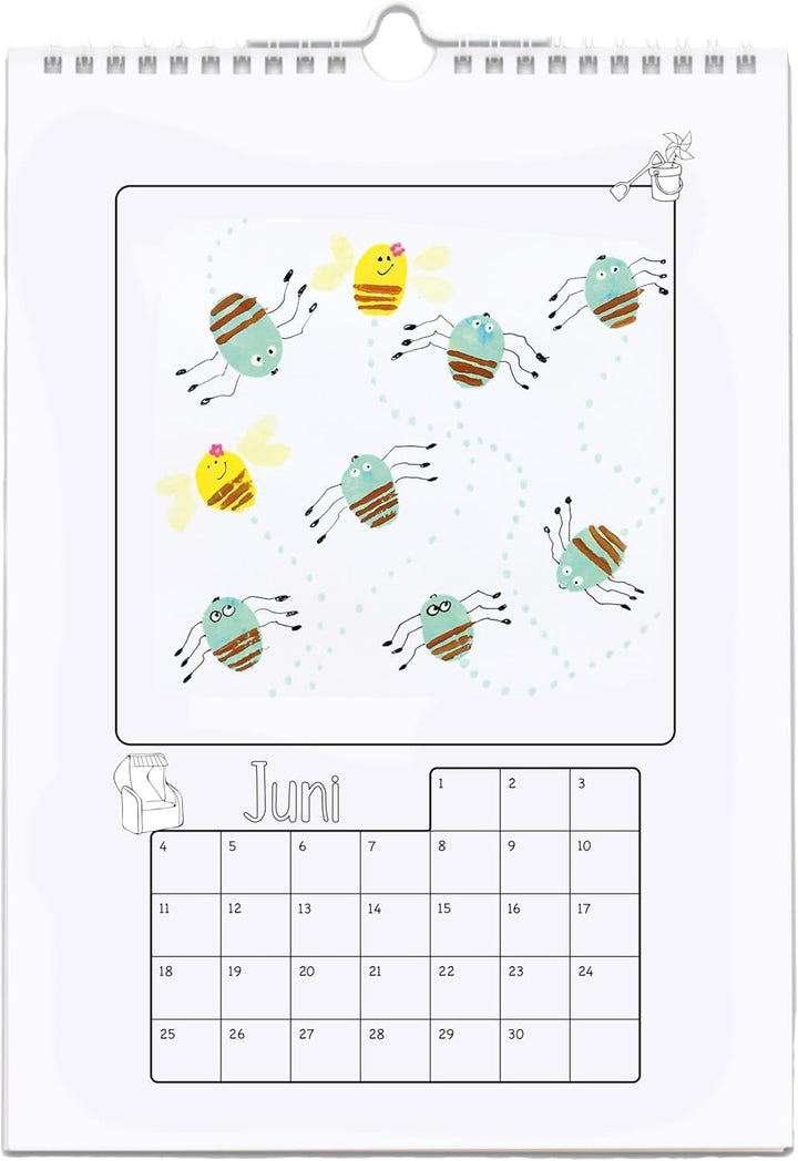 Betzold - Bastel-Kalender Kinder - Blanko-Wandkalender Kreativkalender immerwährend 10 Stück Weiss,