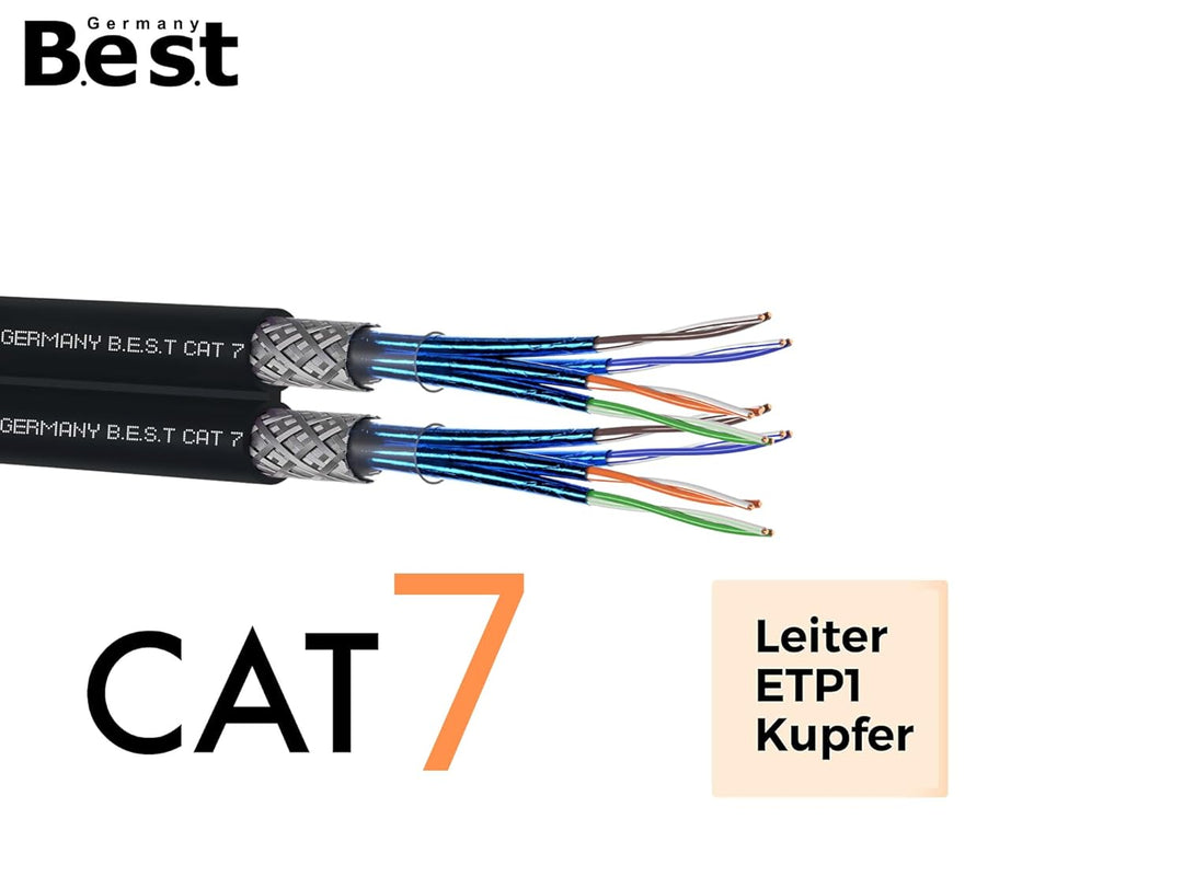 Germany B.e.s.t CAT 7 25M Duplex Erdkabel Netzwerkkabel Outdoorkabel LAN Kabel Ethernetkabel S/FTP 1