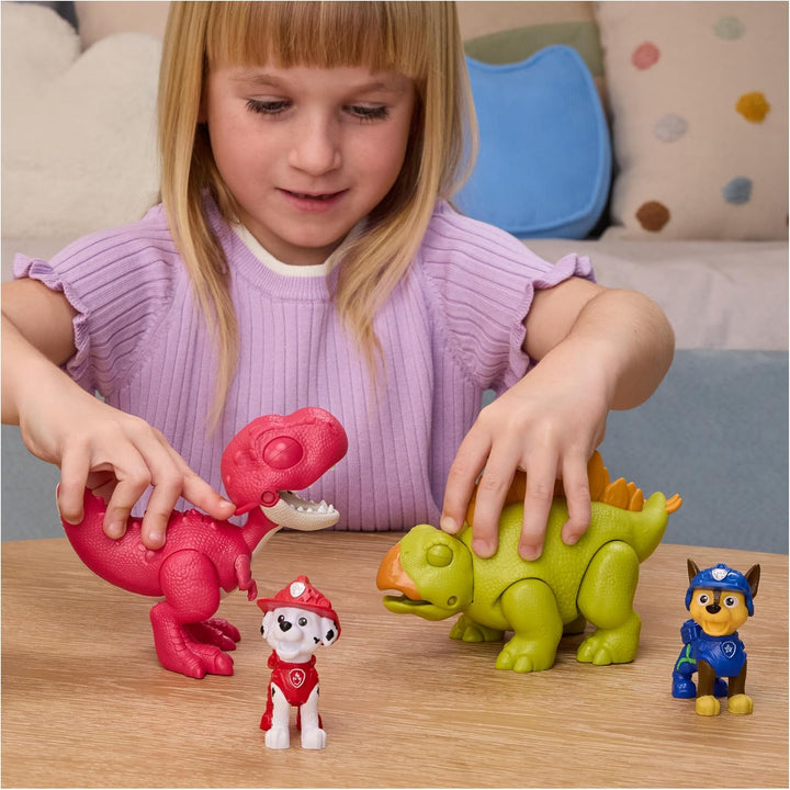 PAW PATROL: Der Dino Film, Roaring Pups, Marshall &amp; Rhabarber Dino-Figur, der durch Bewegung mit rea