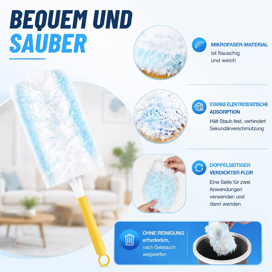 102 Stück Staubmagnet Kompatibel mit Swiffer Staubmagnet Nachfüllpack, Einweg Magnet Staubwedel für