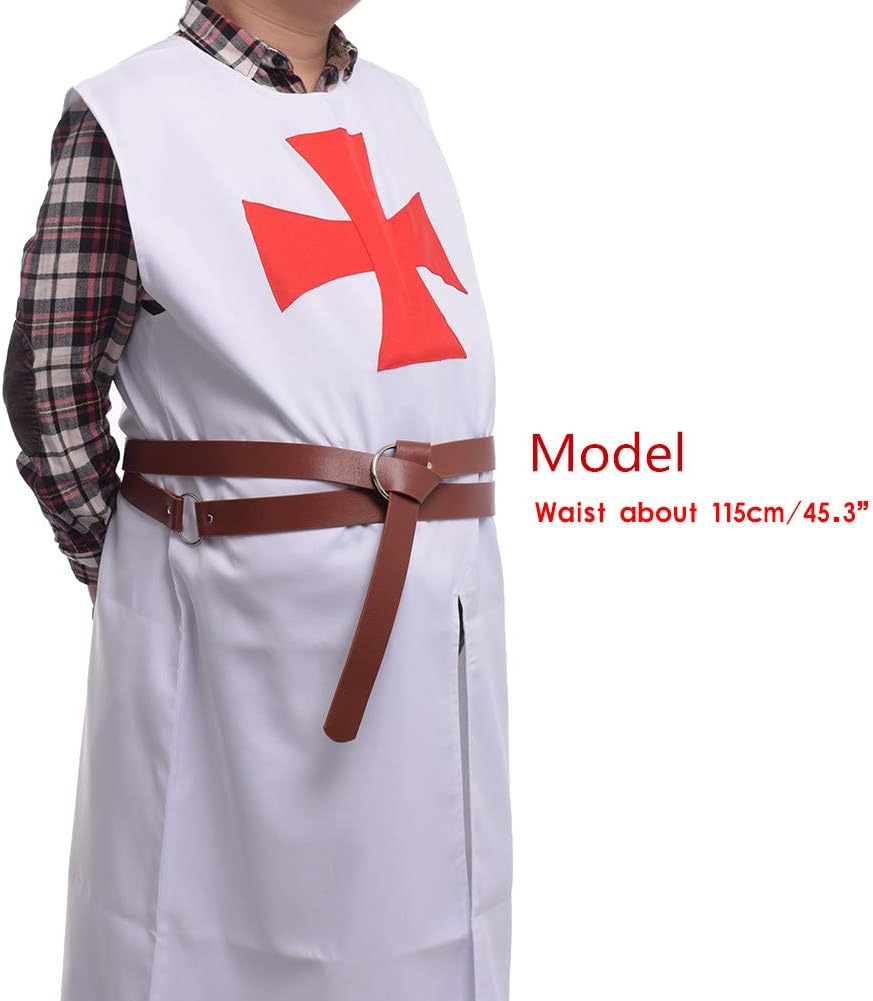 BLESSUME Mittelalterlich LARP Nachstellung Wikinger Schlacht Ritter Gürtel PU-Leder 275cm Braun, 275