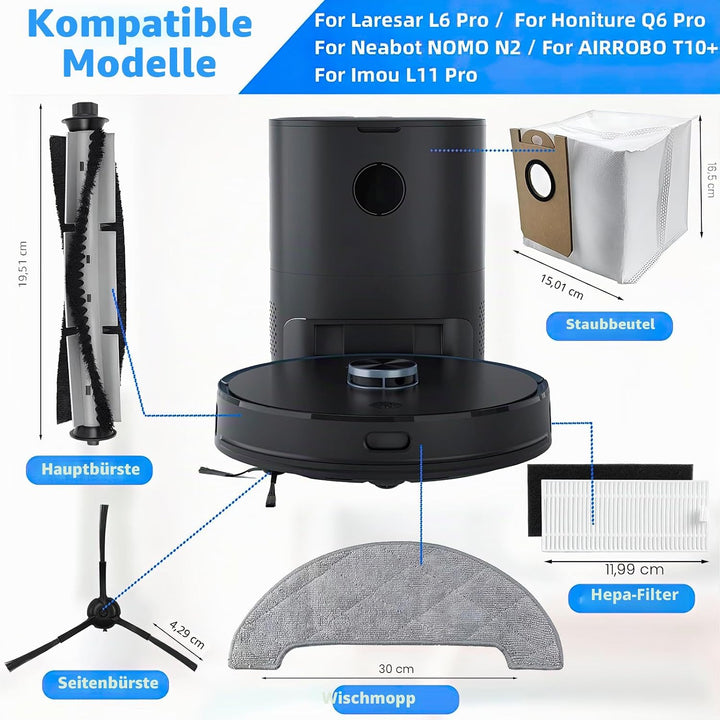 Zubehör Ersatzteile Zubehörset für Honiture Q6 Pro, für Laresar L6 Pro, für Imou L11 Pro, für AIRROB