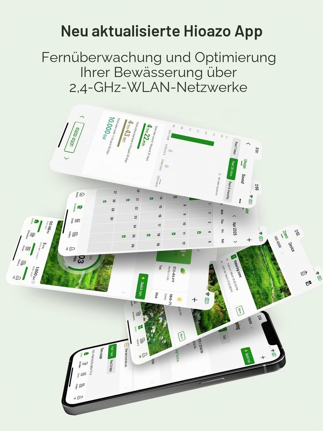HSC-600W WLAN-Bewässerungscomputer 6 Zonen mit App-Steuerung, HSC-600W