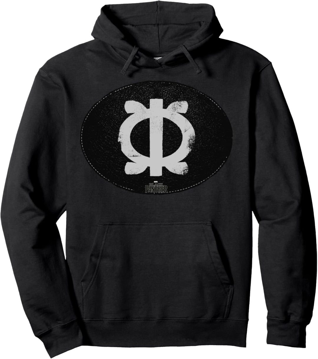 Marvel Black Panther Wakanda Faux Patch Logo Pullover Hoodie