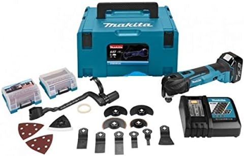 Makita DTM51RT1J3 Multifunktionswerkzeug 18 V / 5,0 Ah, inklusiv 41 teilig Werkzeugbox, Ladegerät im