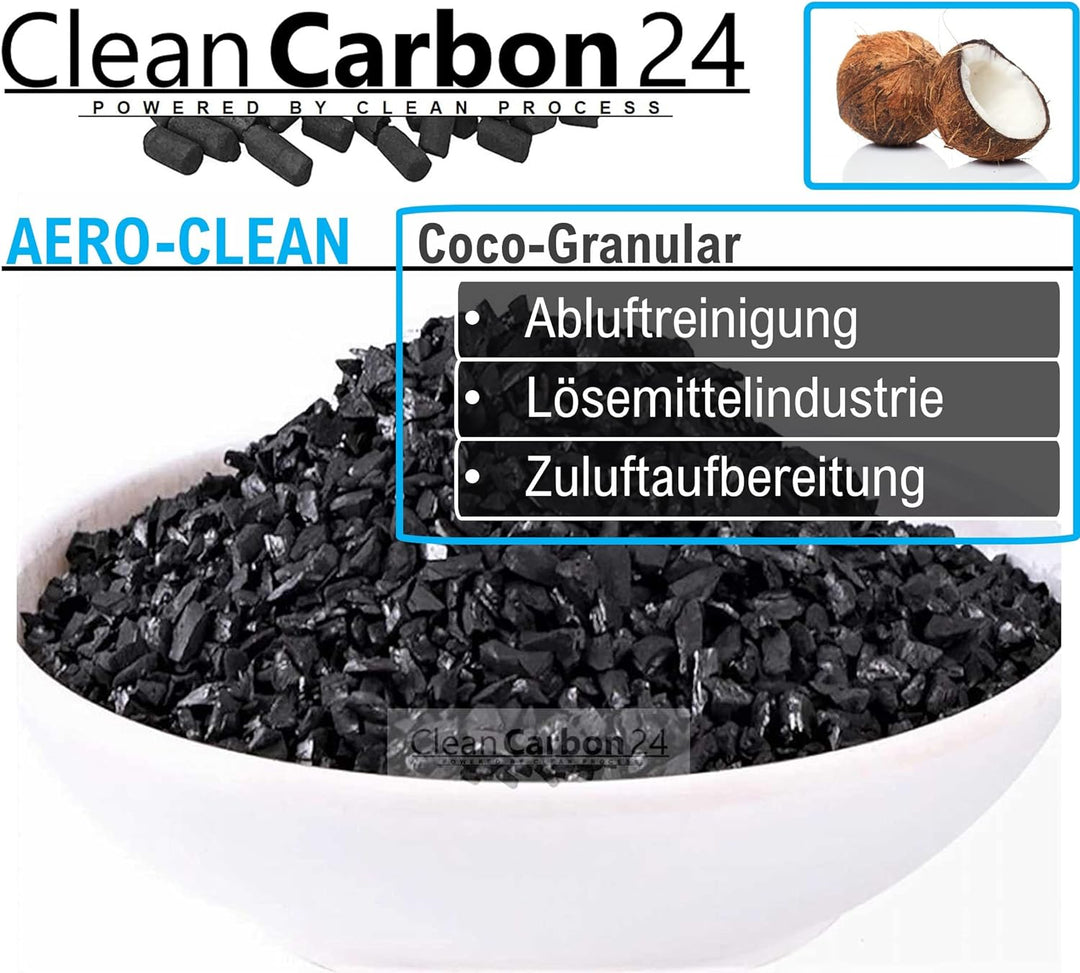 2,5 Liter Aktivkohle Granulat aus Kokosnussschalen zur Luftreinigung (3,4-4,8mm / 4x6mesh)