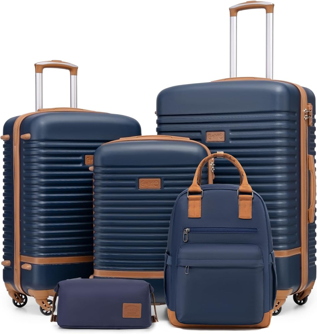 COOLIFE Koffer Trolley Koffer Reisekoffer von ABS Hartschalen Trolley 4 Rollen TSA-Schloss Der Koffe