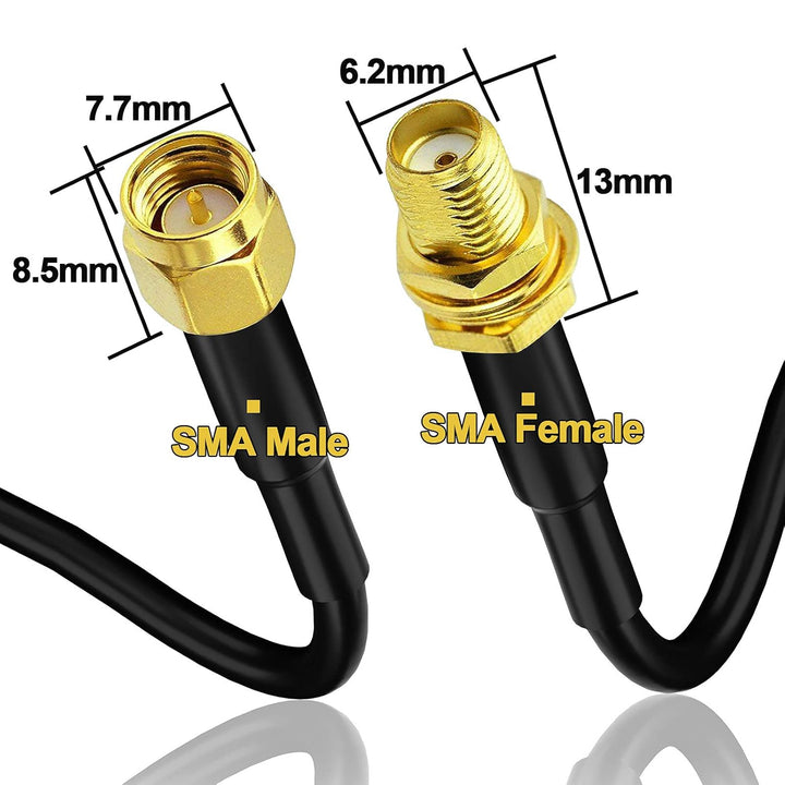 YILIANDUO SMA auf SMA Kabel WiFi Antennenkabel SMA Stecker an SMA Buchse RG58 Koaxial Kabel 15M Verl
