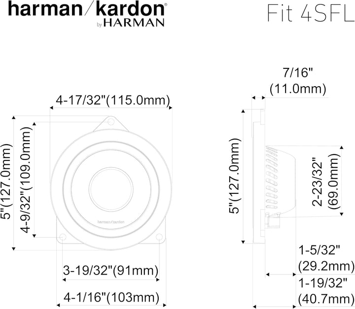 Harman Kardon FIT 4SFL Koaxial Lautsprecher Auto 10mm (4 Zoll): Car HiFi Lautsprecher mit 45W RMS un