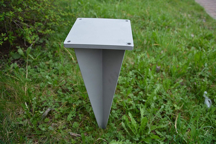 Hiska Standascher Edelstahl, Quadratisch, inkl. Erdspiess, Standascher, Standaschenbecher, Standasch