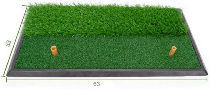 Golf 2 in 1 Abschlagmatte 60x30 cm mit Rough + Fairway inklusive Gummi Tee/Training Übung Matte/Mass