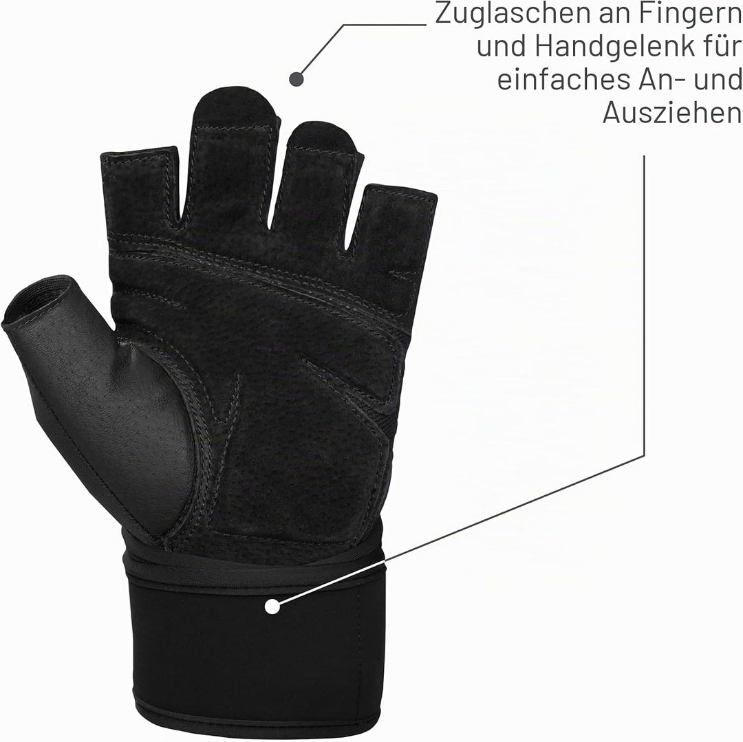 Harbinger Training Grip Wristwrap Gloves, Heavy Lifting Gloves for More Palm Protection and Wrist St