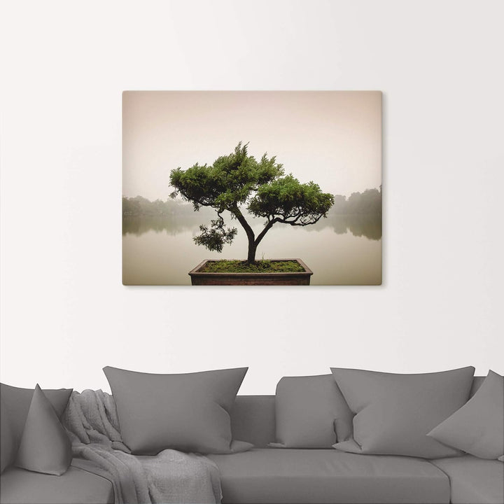 ARTland Leinwandbilder Wandbild Bild auf Leinwand 80x60 cm Botanik Bäume Fotografie Grün Chinesische