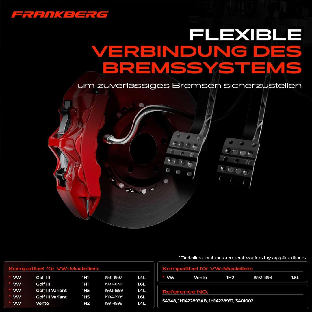 Frankberg Servolenkung Schlauch von Hydraulikpumpe nach Lenkgetriebe Kompatibel mit Golf III 1H1 1H5