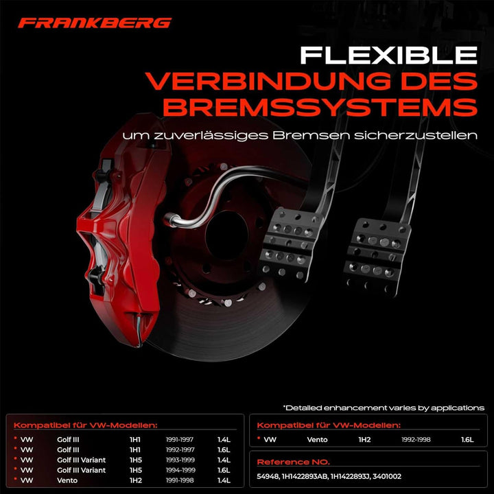 Frankberg Servolenkung Schlauch von Hydraulikpumpe nach Lenkgetriebe Kompatibel mit Golf III 1H1 1H5