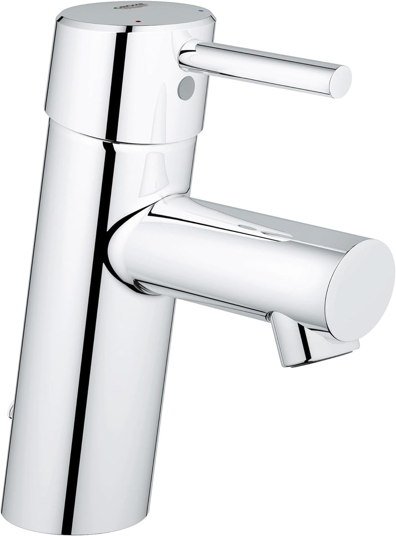 GROHE Concetto Einhand-Waschtischbatterie, mit Kette, reduzierter Wasserverbrauch 3220610E, Silber