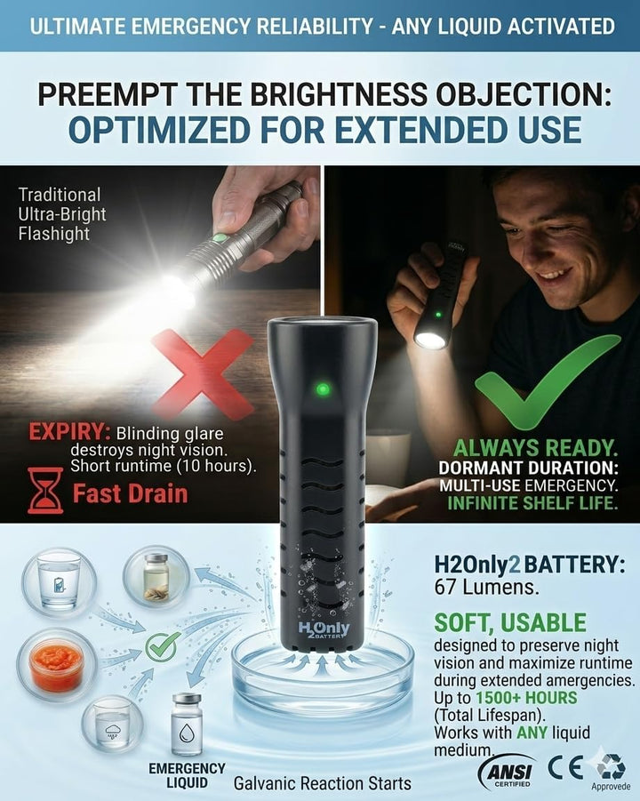 WaterLamp - die Taschenlampe ohne Batterien und Akkus, 1008093 Schwarz, Schwarz