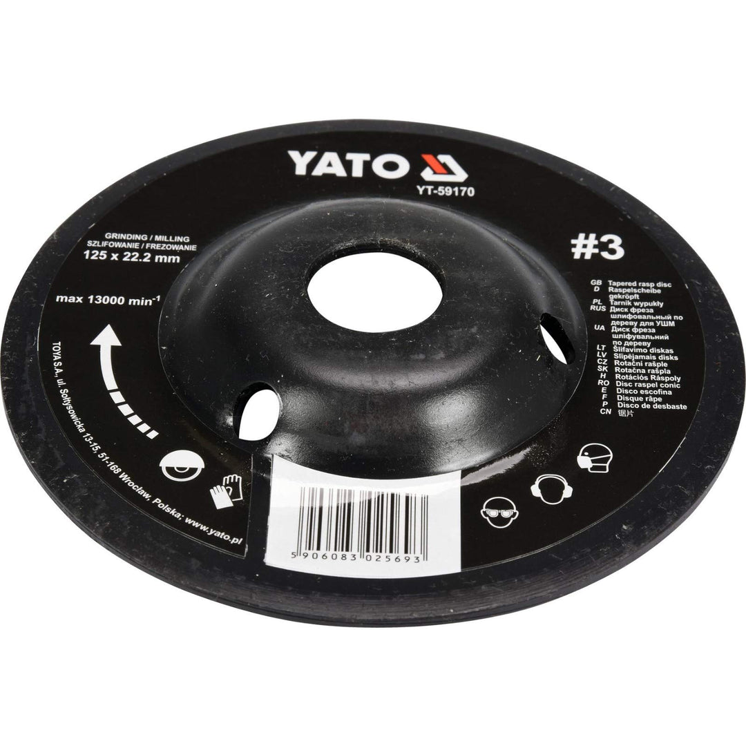 YATO Profi Raspelscheibe für Winkelschleifer Auswahl 115 mm 125 mm Schleifscheibe Holzscheibe Holz H