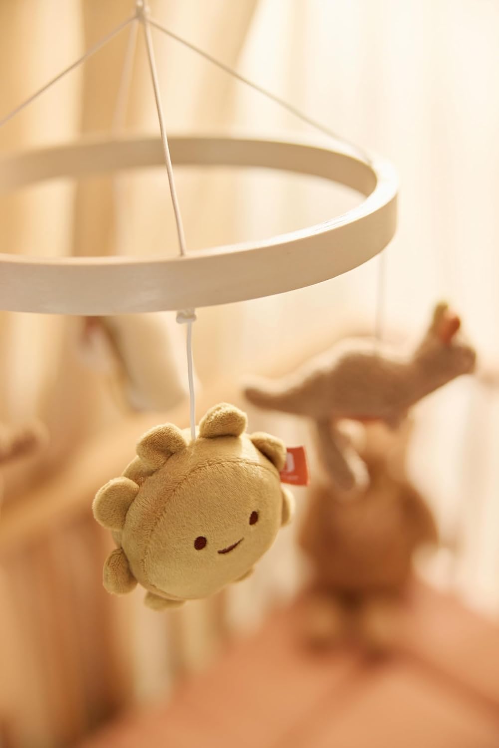 Jollein Mobile Baby – Kangaroots – Holzring mit Stofffiguren – Kängurus, Sonne &amp; Regenbogen – Baby M