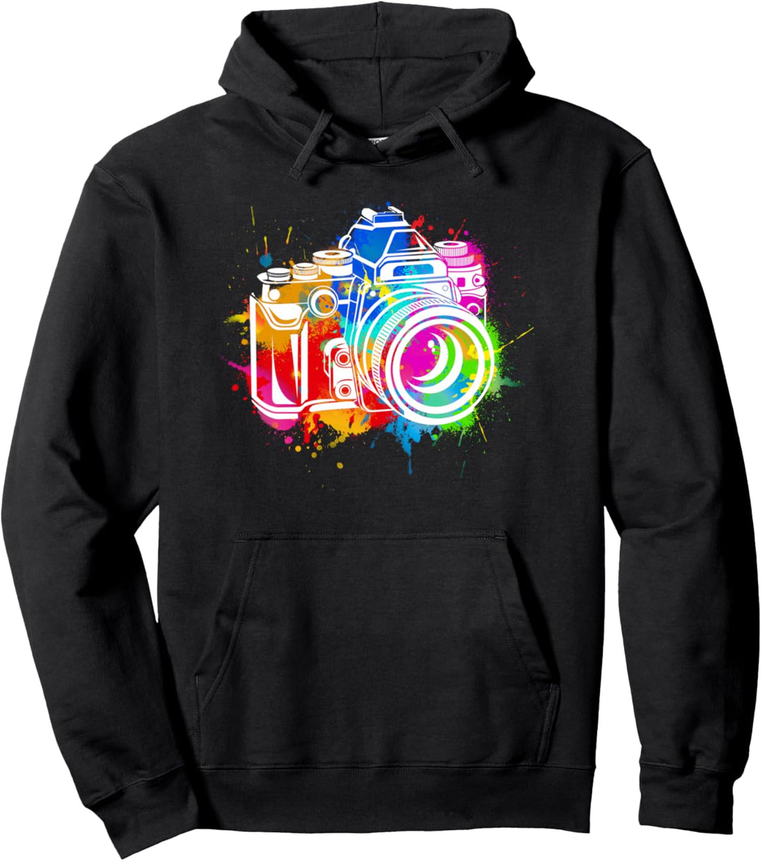 Fotograf bunte Kamera Fotografieren Pullover Hoodie