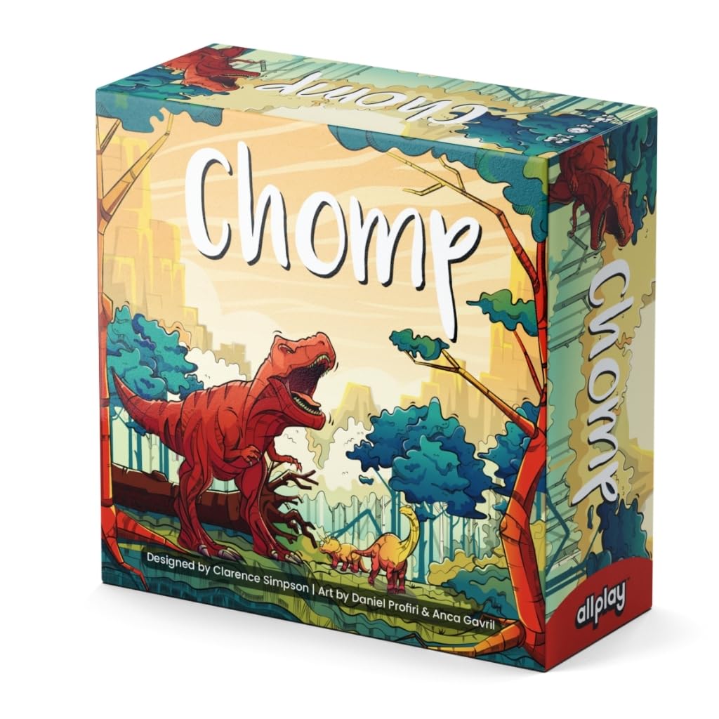 Allplay Chomp - Dinosaur Drafting Game | Tile-Laying Strategy Game for 1–4 Players | Fast-Paced, Fam