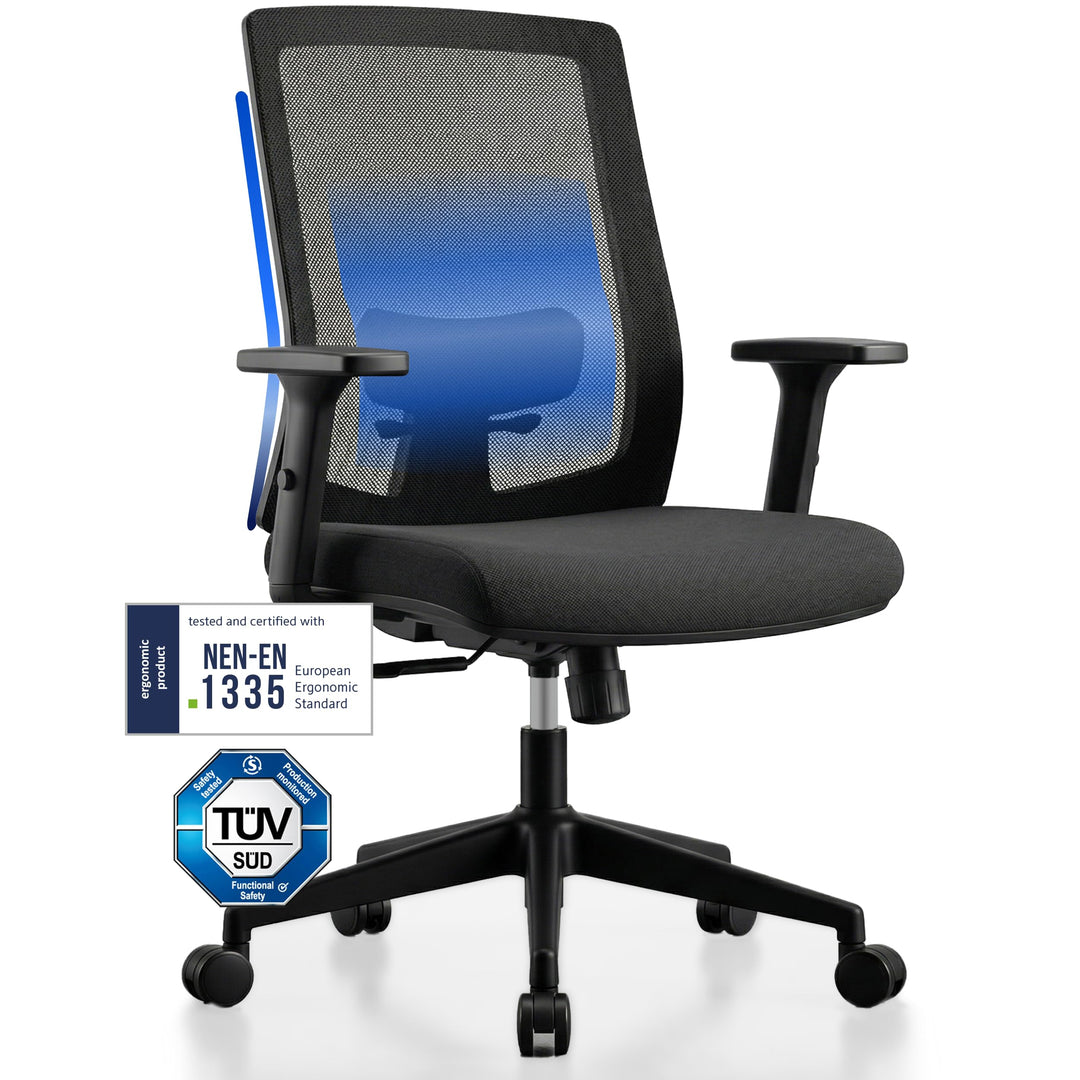 Backerz Bürostuhl Ergonomisch, Schreibtischstuhl mit Verstellbarer Lendenstütze, Büro Stuhl &amp; Drehst