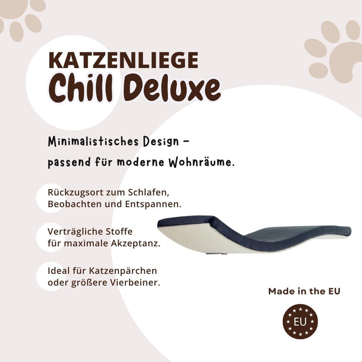 Dezain® Pet - Katzenliege Chill Deluxe von Cosy and Dozy - Katzenbrett aus Holz (Ahorn) – mit Auflag