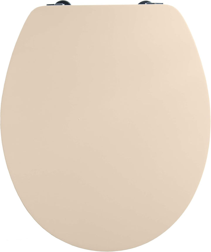 Cornat WC-Sitz "Telo" - Schlichter Look in beige - Hochwertiger Holzkern - Komfortables Sitzgefühl -